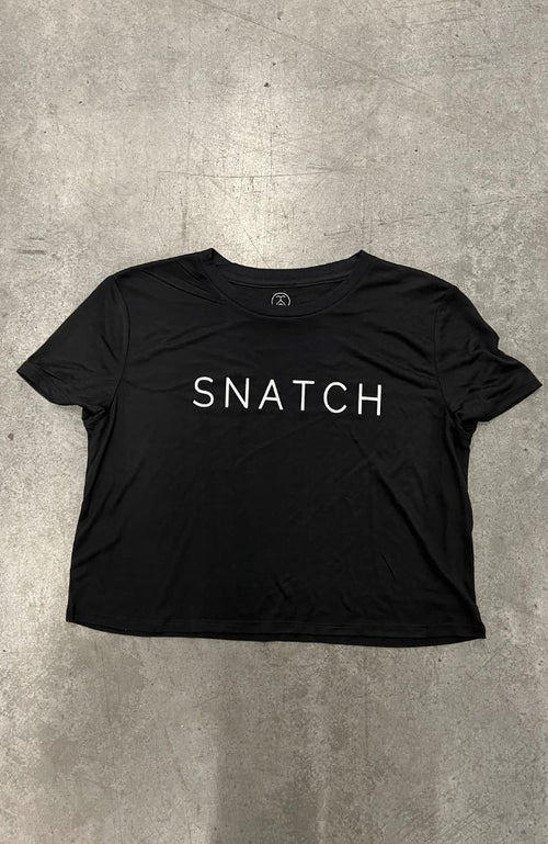 snatch women's weightlifting fitness crop tshirt