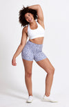 High Waisted, animal print, athletic short. Sustainable and ethical.