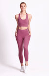 Raspberry High Waisted pocket leggings - Ethical Activewear Canada USA