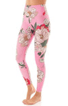 Pink Floral high rise reversible women's leggings Maaji Ethical activewear