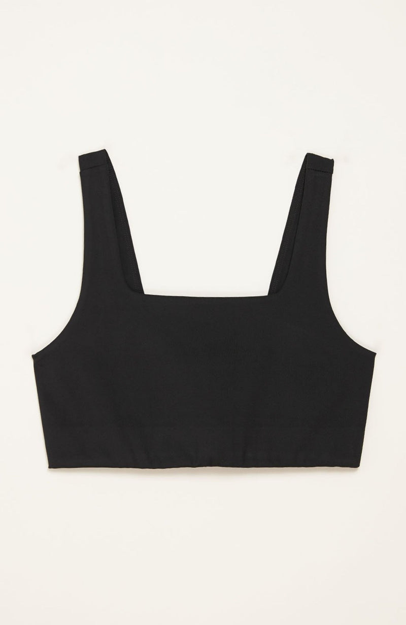 Girlfriend Collective longline square neck sports bra black