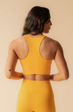 ethical sustainable longline yellow girlfriend collective sports bra