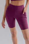 ethical sustainable purple high rise pocket bike short girlfriend collective