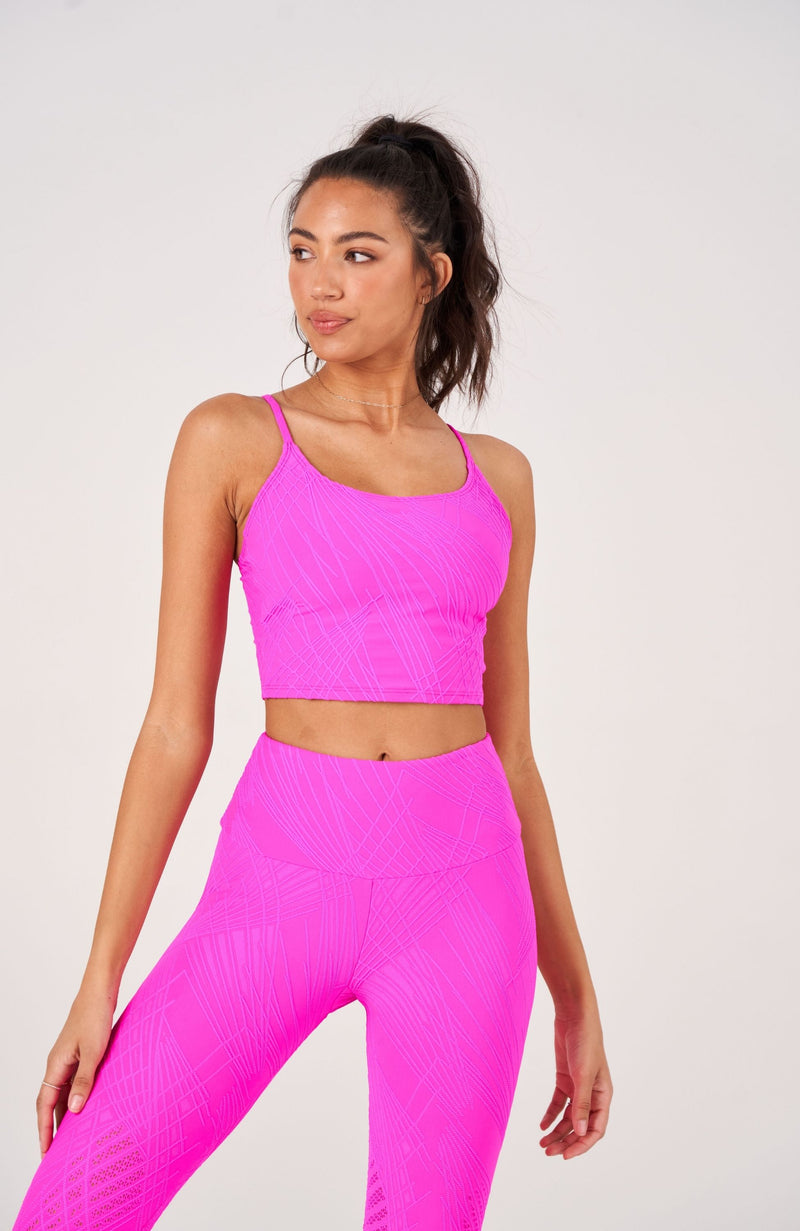 Onzie Belle Cami Crop Top For Women - Neon Pink Ethical activewear