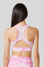 Made In canada pink tie dye longline sports bra