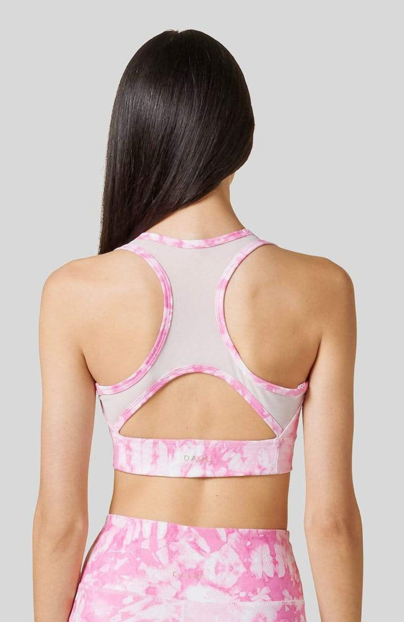 Made In canada pink tie dye longline sports bra