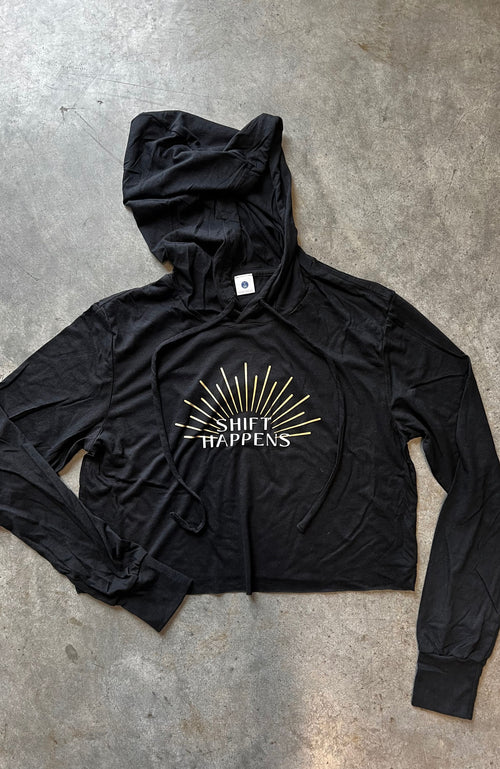 Yoga Hoodie Crop Top Shift Happens Ethically made apparel