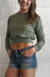 Affirmation Yoga Crop Crewneck confident ethically made women's clothing