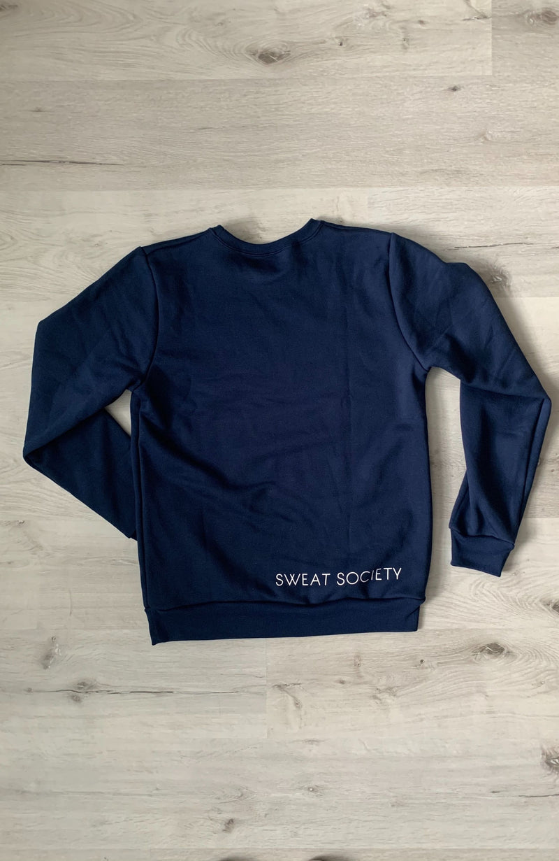 Sweat Society Ethical Clothing Rose Crew, Navy Sweater