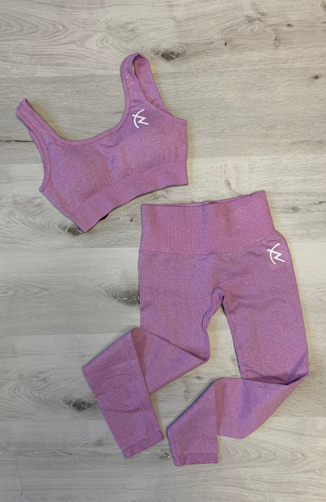 Women's Purple Seamless Activewear Leggings Set