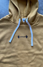 Womens weightlifting crop mustard hoodie made in canada